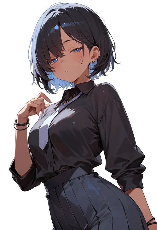 masterpiece, best quality, score_7, safe, quarterly pixiv 2 free, solo, simple background — by k3scat, made with ComfyUI