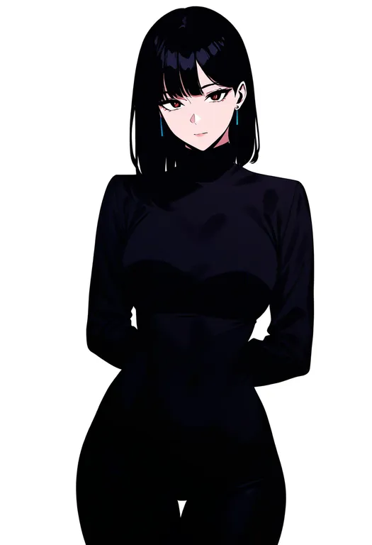 masterpiece, best quality, newest, absurdres, highres, safe, black_unitard, 1girl, solo, simple_background — by k3scat, made with ComfyUI