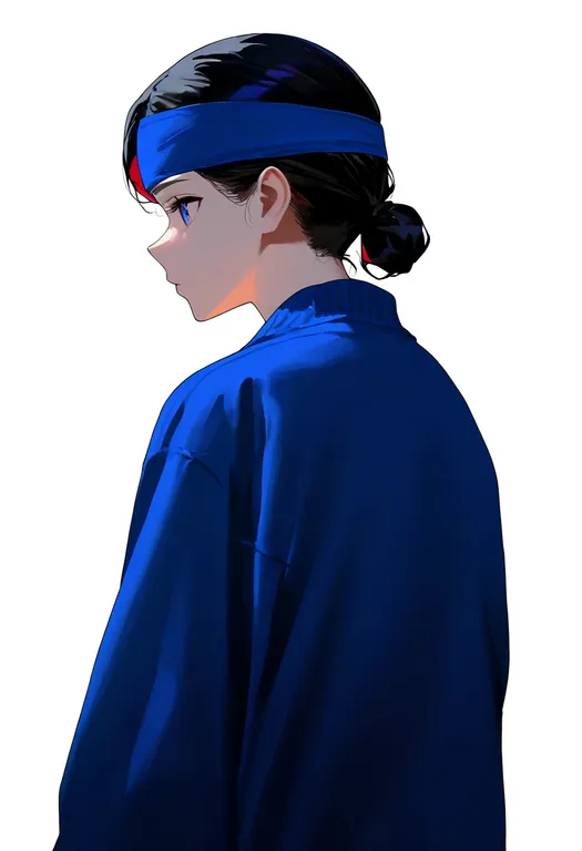 masterpiece, best quality, newest, absurdres, highres, safe, blue_headband, 1girl, solo, simple_background — by k3scat, made with ComfyUI
