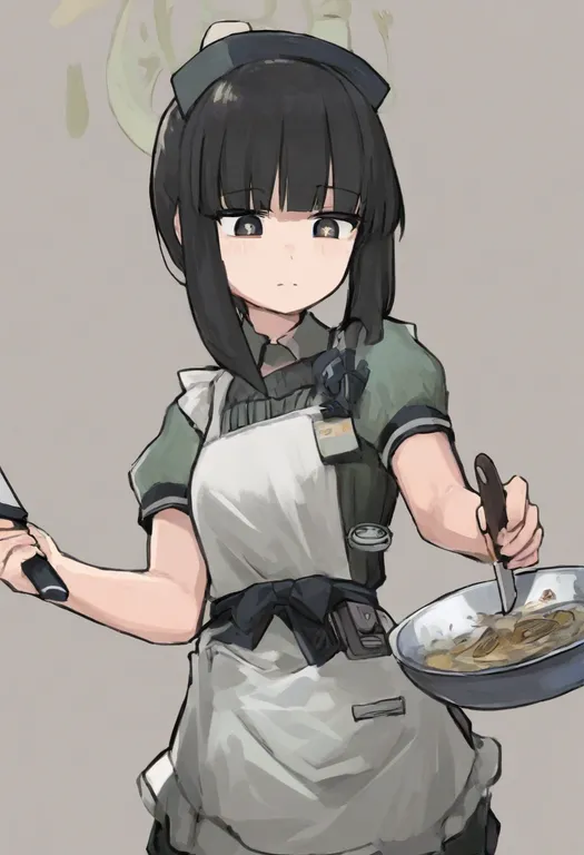 masterpiece, best quality, general, kitchen knife, 1girl, solo, simple background — by k3scat, made with ComfyUI