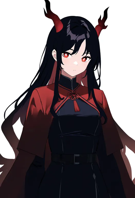 masterpiece, best quality, newest, absurdres, highres, safe, eastern_dragon_horns, 1girl, solo, simple_background — by k3scat, made with ComfyUI