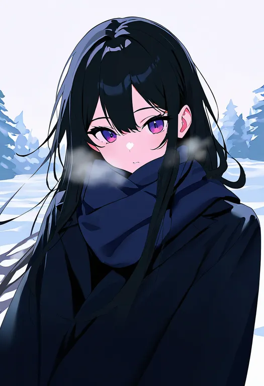 masterpiece, best quality, newest, absurdres, highres, safe, winter, 1girl, solo, simple_background — by k3scat, made with ComfyUI