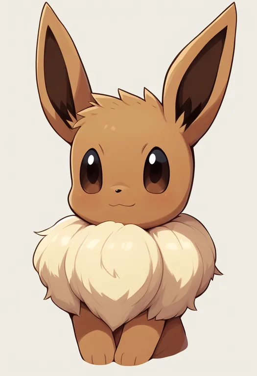 masterpiece, best quality, score_7, safe, eevee, pokemon, solo, upper body, simple background — by k3scat, made with ComfyUI