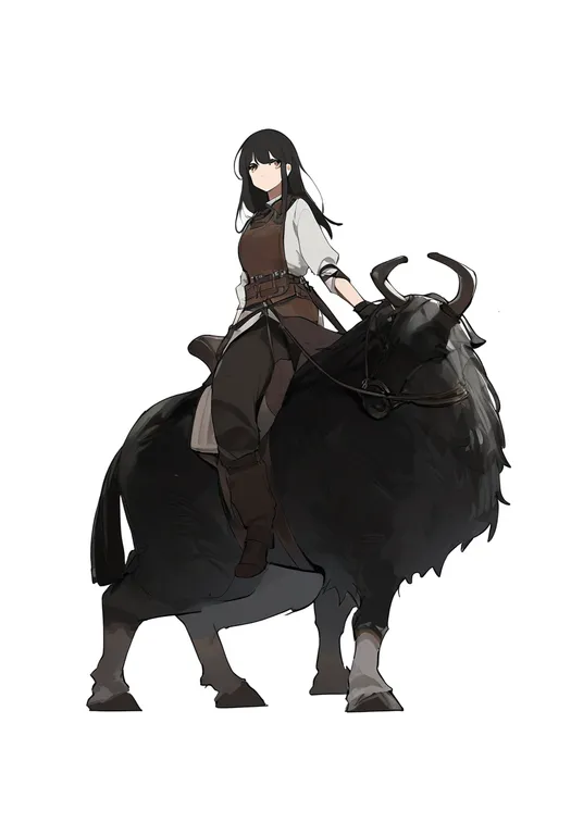 masterpiece, best quality, newest, absurdres, highres, safe, riding_animal, 1girl, solo, simple_background — by k3scat, made with ComfyUI