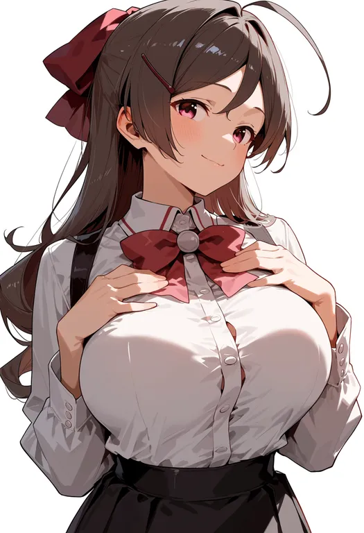 masterpiece, best quality, score_7, safe, mamiya (kancolle), solo, upper body, simple background — by k3scat, made with ComfyUI