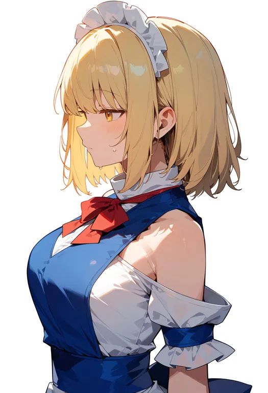 masterpiece, best quality, score_7, safe, mugetsu (touhou), touhou, solo, upper body, simple background — by k3scat, made with ComfyUI