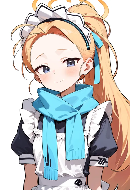 masterpiece, best quality, score_7, safe, yuzu (maid) (blue archive), blue archive, solo, upper body, simple background — by k3scat, made with ComfyUI