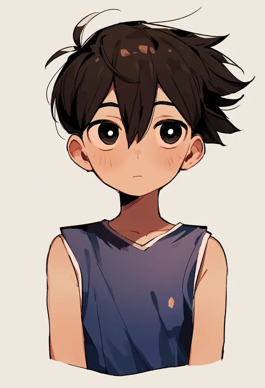 masterpiece, best quality, score_7, safe, hero (faraway) (omori), omori, solo, upper body, simple background — by k3scat, made with ComfyUI