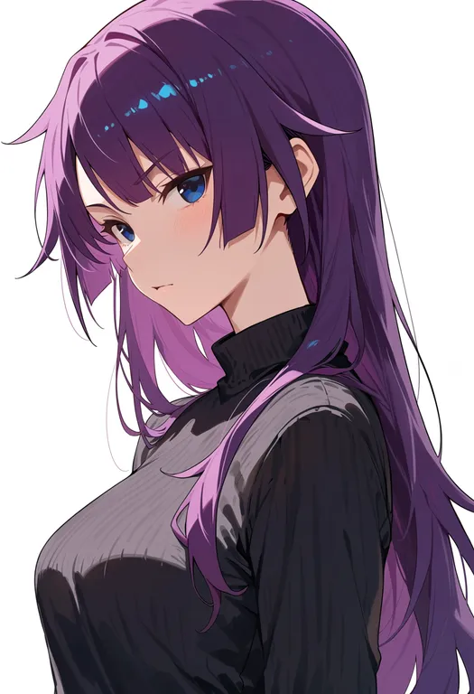 masterpiece, best quality, score_7, safe, senjougahara hitagi, solo, upper body, simple background — by k3scat, made with ComfyUI