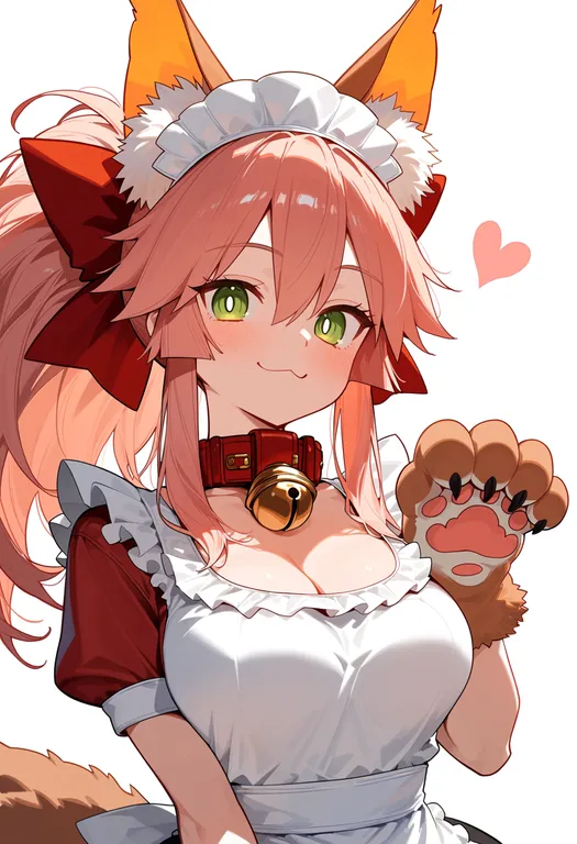 masterpiece, best quality, score_7, safe, tamamo cat (second ascension) (fate), solo, upper body, simple background — by k3scat, made with ComfyUI