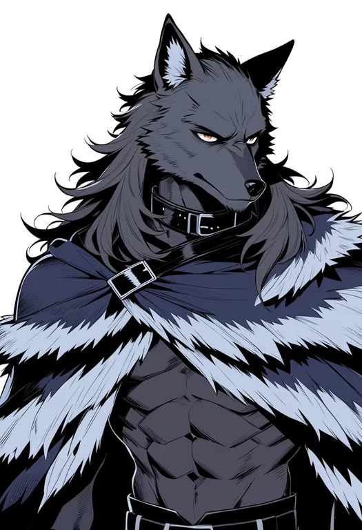 masterpiece, best quality, score_7, safe, blaidd the half-wolf, solo, upper body, simple background — by k3scat, made with ComfyUI