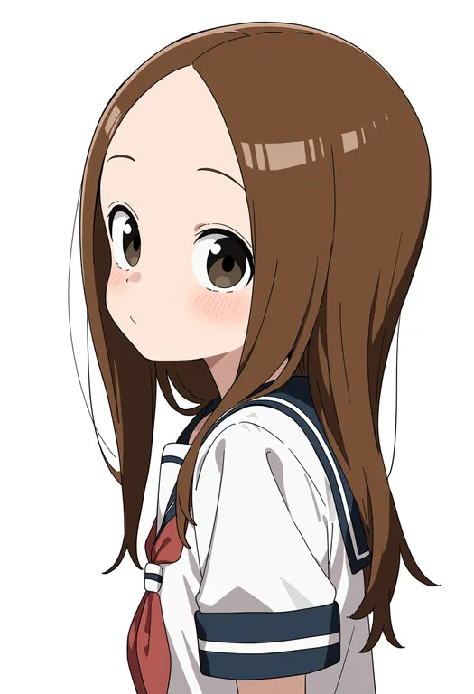 masterpiece, best quality, score_7, safe, takagi-san, solo, upper body, simple background — by k3scat, made with ComfyUI