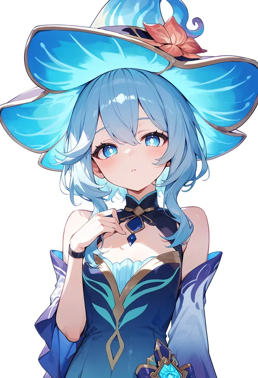 masterpiece, best quality, score_7, safe, fungi (genshin impact), genshin impact, solo, upper body, simple background — by k3scat, made with ComfyUI