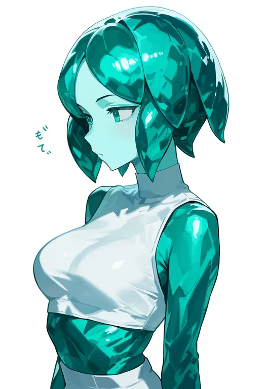 masterpiece, best quality, score_7, safe, phosphophyllite, solo, upper body, simple background — by k3scat, made with ComfyUI