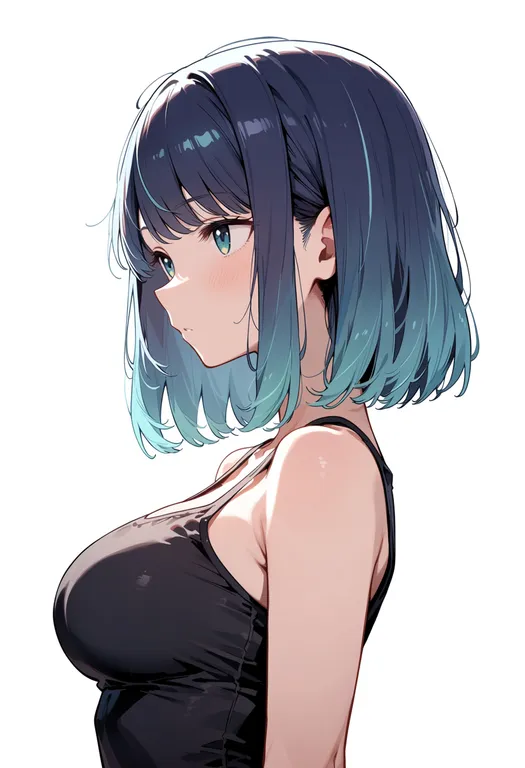 masterpiece, best quality, score_7, safe, kurokawa akane, solo, upper body, simple background — by k3scat, made with ComfyUI