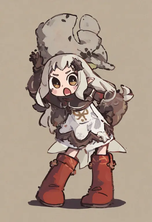 masterpiece, best quality, general, red boots, 1girl, solo, simple background — by k3scat, made with ComfyUI