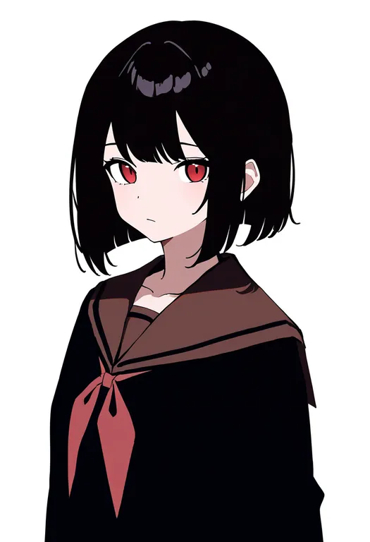 masterpiece, best quality, newest, absurdres, highres, safe, brown_sailor_collar, 1girl, solo, simple_background — by k3scat, made with ComfyUI