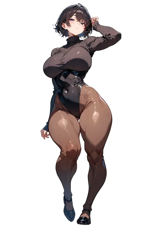 masterpiece, best quality, score_7, safe, 1 pound no fukuin, solo, full body, simple background — by k3scat, made with ComfyUI