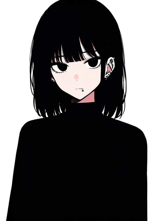 masterpiece, best quality, newest, absurdres, highres, safe, face_piercing, 1girl, solo, simple_background — by k3scat, made with ComfyUI