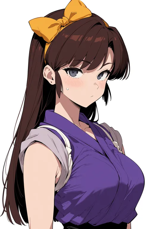 masterpiece, best quality, score_7, safe, kuonji ukyou, solo, upper body, simple background — by k3scat, made with ComfyUI