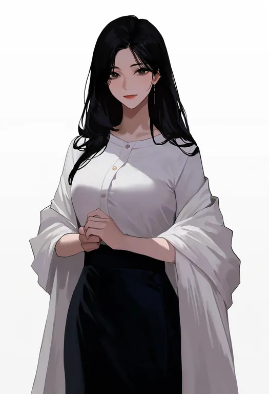 masterpiece, best quality, newest, absurdres, highres, safe, white_shawl, 1girl, solo, simple_background — by k3scat, made with ComfyUI