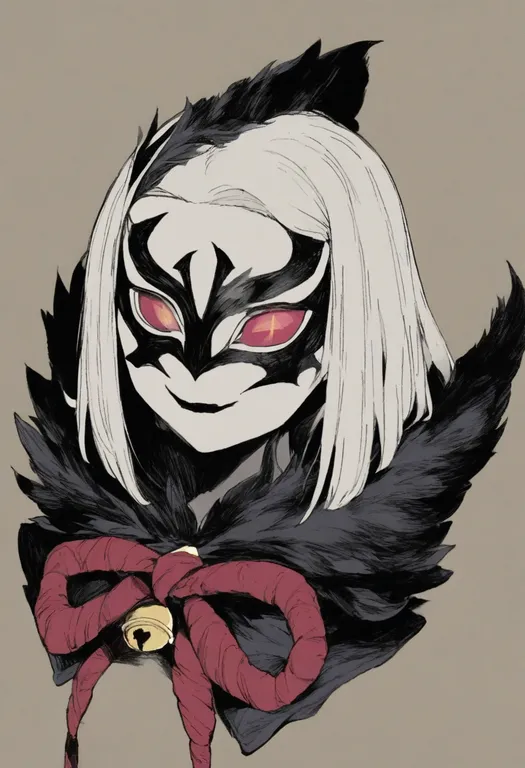 masterpiece, best quality, general, masked, 1girl, solo, simple background — by k3scat, made with ComfyUI