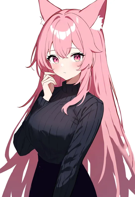 masterpiece, best quality, newest, absurdres, highres, safe, pink_fur, 1girl, solo, simple_background — by k3scat, made with ComfyUI