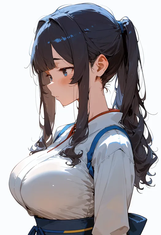masterpiece, best quality, score_7, safe, kamoi (kancolle), solo, upper body, simple background — by k3scat, made with ComfyUI
