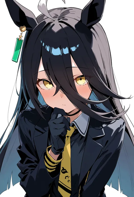 masterpiece, best quality, score_7, safe, manhattan cafe (creeping shadow) (umamusume), umamusume, solo, upper body… — by k3scat, made with ComfyUI