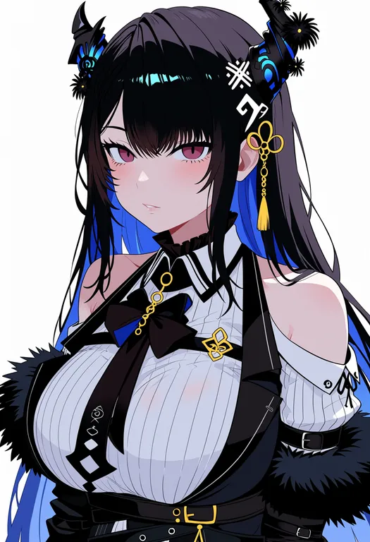 masterpiece, best quality, score_7, safe, nerissa ravencroft, hololive english, solo, upper body, simple background — by k3scat, made with ComfyUI