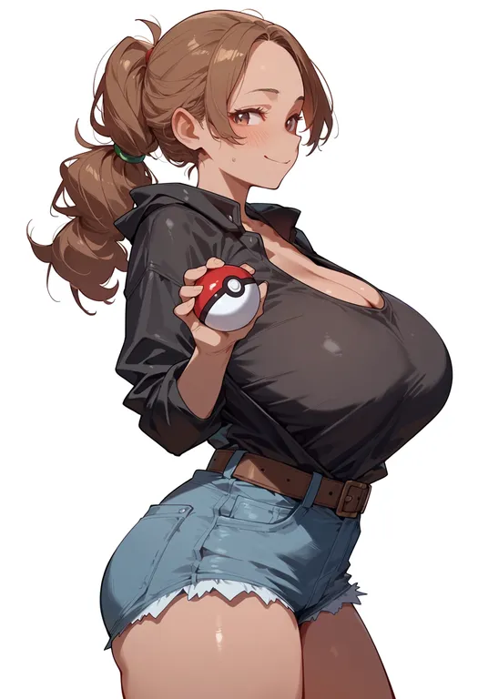 masterpiece, best quality, score_7, safe, pokemon ruby/sapphire/emerald, solo, simple background — by k3scat, made with ComfyUI