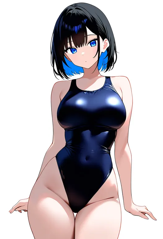 masterpiece, best quality, newest, absurdres, highres, safe, impossible_swimsuit, 1girl, solo, simple_background — by k3scat, made with ComfyUI
