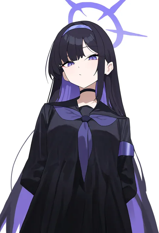 masterpiece, best quality, newest, absurdres, highres, safe, purple_halo, 1girl, solo, simple_background — by k3scat, made with ComfyUI