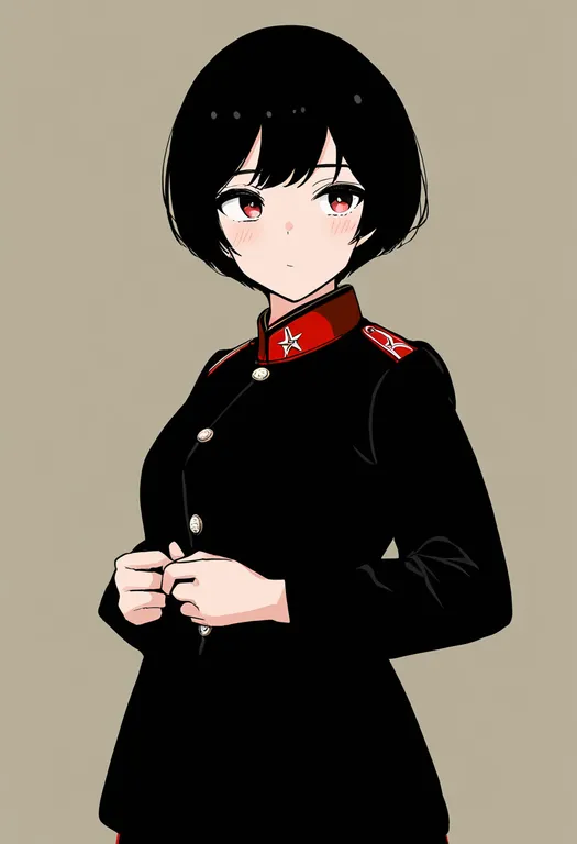 masterpiece, best quality, newest, absurdres, highres, safe, imperial_japanese_army, 1girl, solo, simple_background — by k3scat, made with ComfyUI
