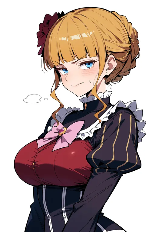 masterpiece, best quality, score_7, safe, beatrice (umineko), solo, upper body, simple background — by k3scat, made with ComfyUI