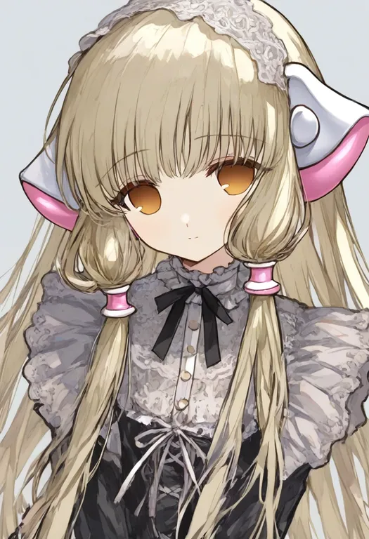 masterpiece, best quality, general, chobits, solo, simple background — by k3scat, made with ComfyUI