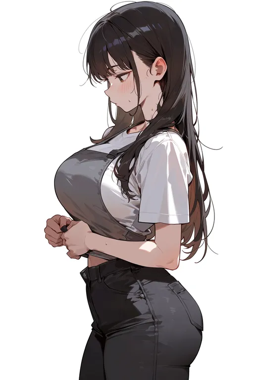 masterpiece, best quality, score_7, safe, weight conscious, 1girl, solo, simple background — by k3scat, made with ComfyUI