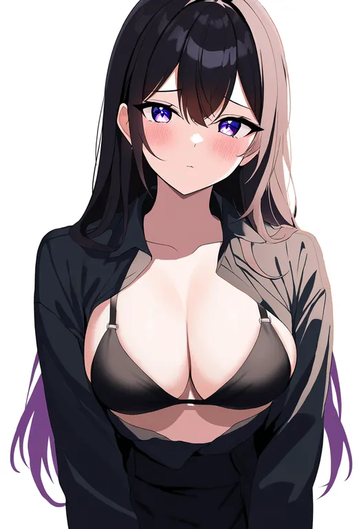 masterpiece, best quality, newest, absurdres, highres, safe, front-hook_bra, 1girl, solo, simple_background — by k3scat, made with ComfyUI