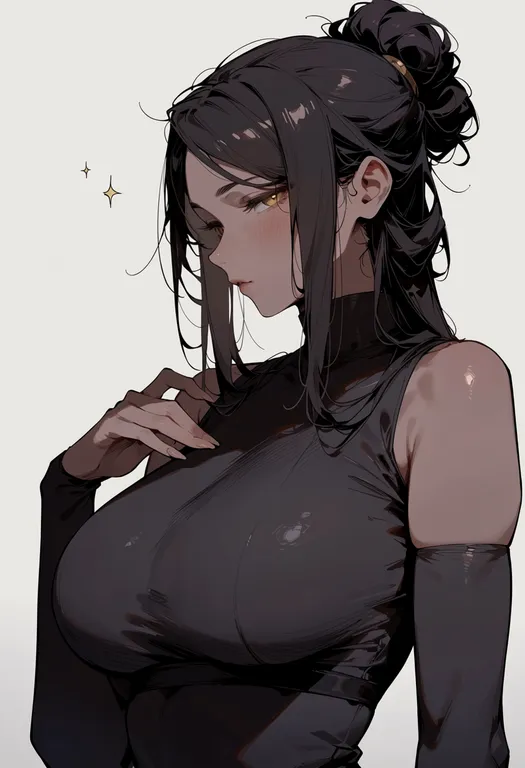 masterpiece, best quality, score_7, safe, delilah (mythology), mythology, solo, upper body, simple background — by k3scat, made with ComfyUI