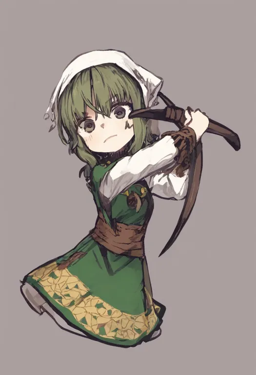 masterpiece, best quality, general, pickaxe, 1girl, solo, simple background — by k3scat, made with ComfyUI
