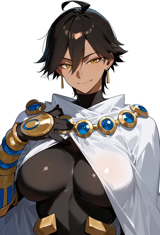 masterpiece, best quality, score_7, safe, ozymandias (fate), solo, upper body, simple background — by k3scat, made with ComfyUI