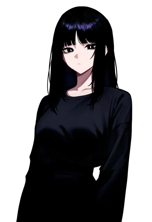 masterpiece, best quality, newest, absurdres, highres, safe, loosely_tucked_bangs, 1girl, solo, simple_background — by k3scat, made with ComfyUI