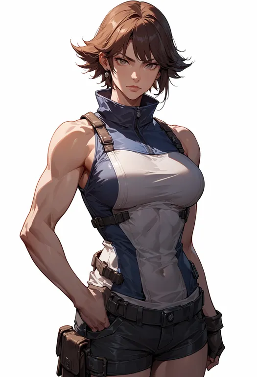 masterpiece, best quality, score_7, safe, namco x capcom, solo, simple background — by k3scat, made with ComfyUI