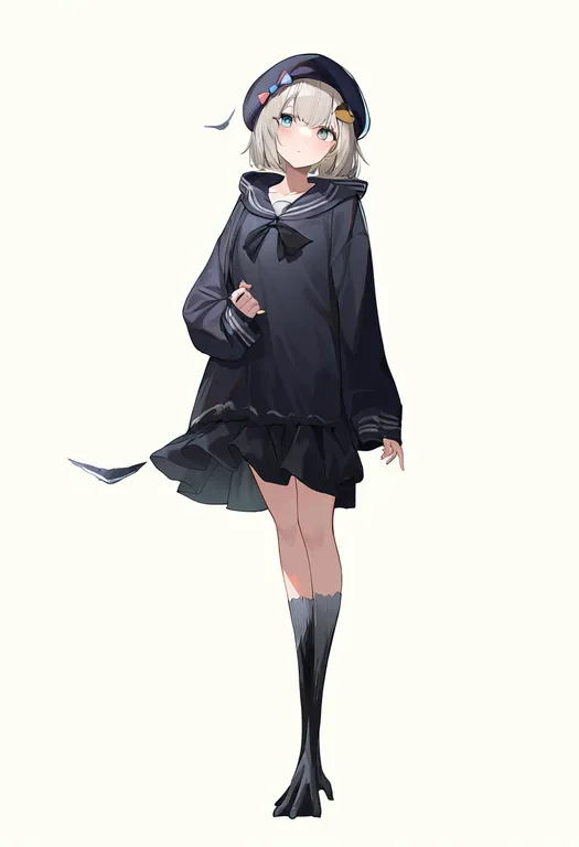 masterpiece, best quality, newest, absurdres, highres, safe, bird_legs, 1girl, solo, simple_background — by k3scat, made with ComfyUI