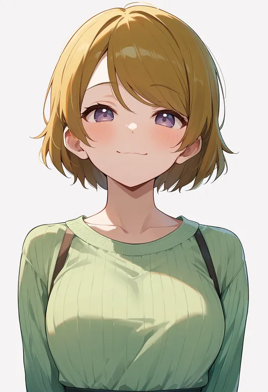 masterpiece, best quality, score_7, safe, koizumi hanayo, solo, upper body, simple background — by k3scat, made with ComfyUI