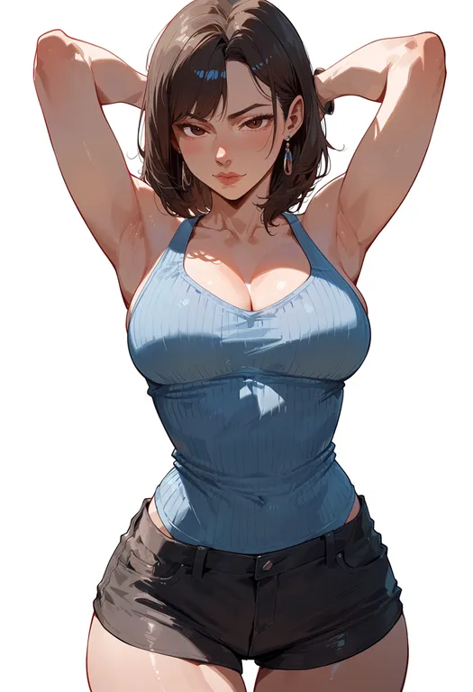 masterpiece, best quality, score_7, safe, tekken revolution, solo, simple background — by k3scat, made with ComfyUI