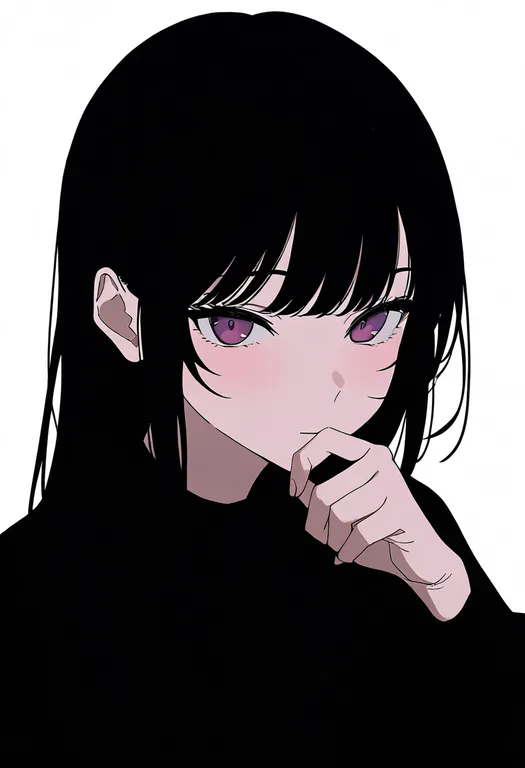 masterpiece, best quality, newest, absurdres, highres, safe, hand_to_own_mouth, 1girl, solo, simple_background — by k3scat, made with ComfyUI
