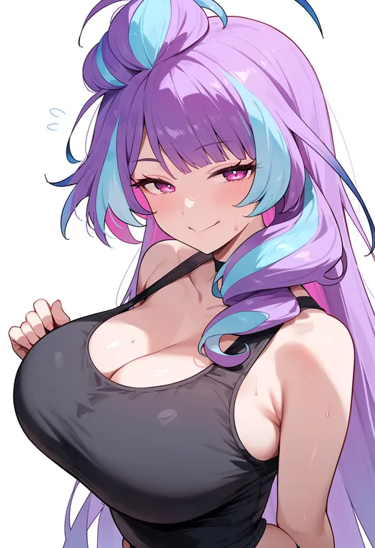 masterpiece, best quality, score_7, safe, mikumo guynemer, solo, upper body, simple background — by k3scat, made with ComfyUI