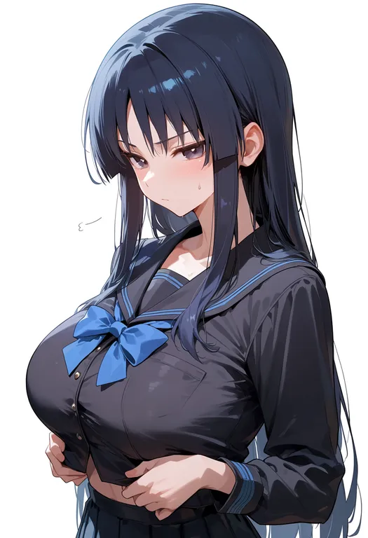 masterpiece, best quality, score_7, safe, shirai yuyu, solo, upper body, simple background — by k3scat, made with ComfyUI