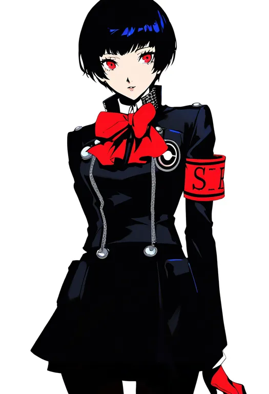 masterpiece, best quality, newest, absurdres, highres, safe, persona_2, solo, simple_background — by k3scat, made with ComfyUI